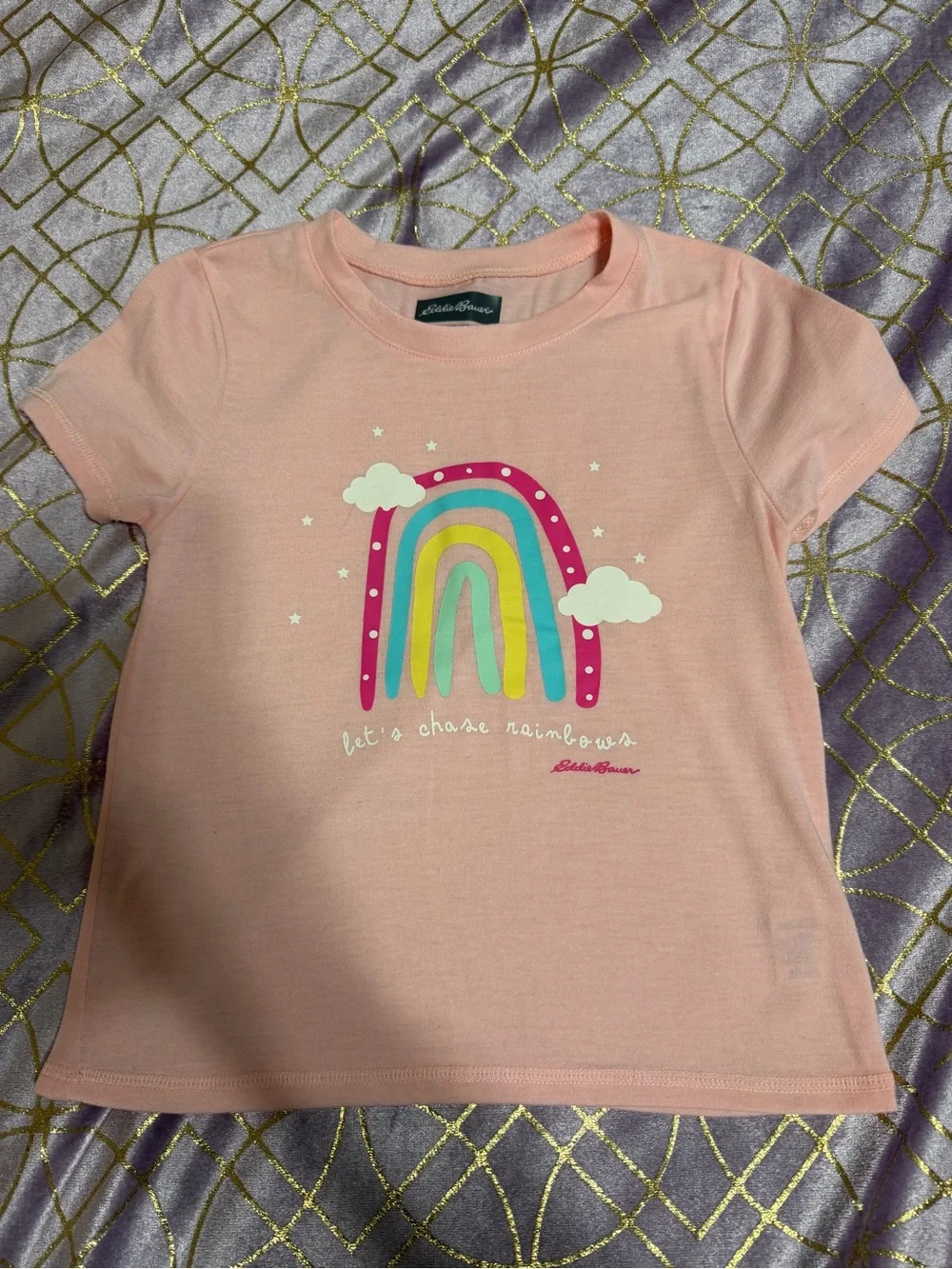 💥 KIDS Eddie Bauer Pink Rainbow Graphic PJ Set